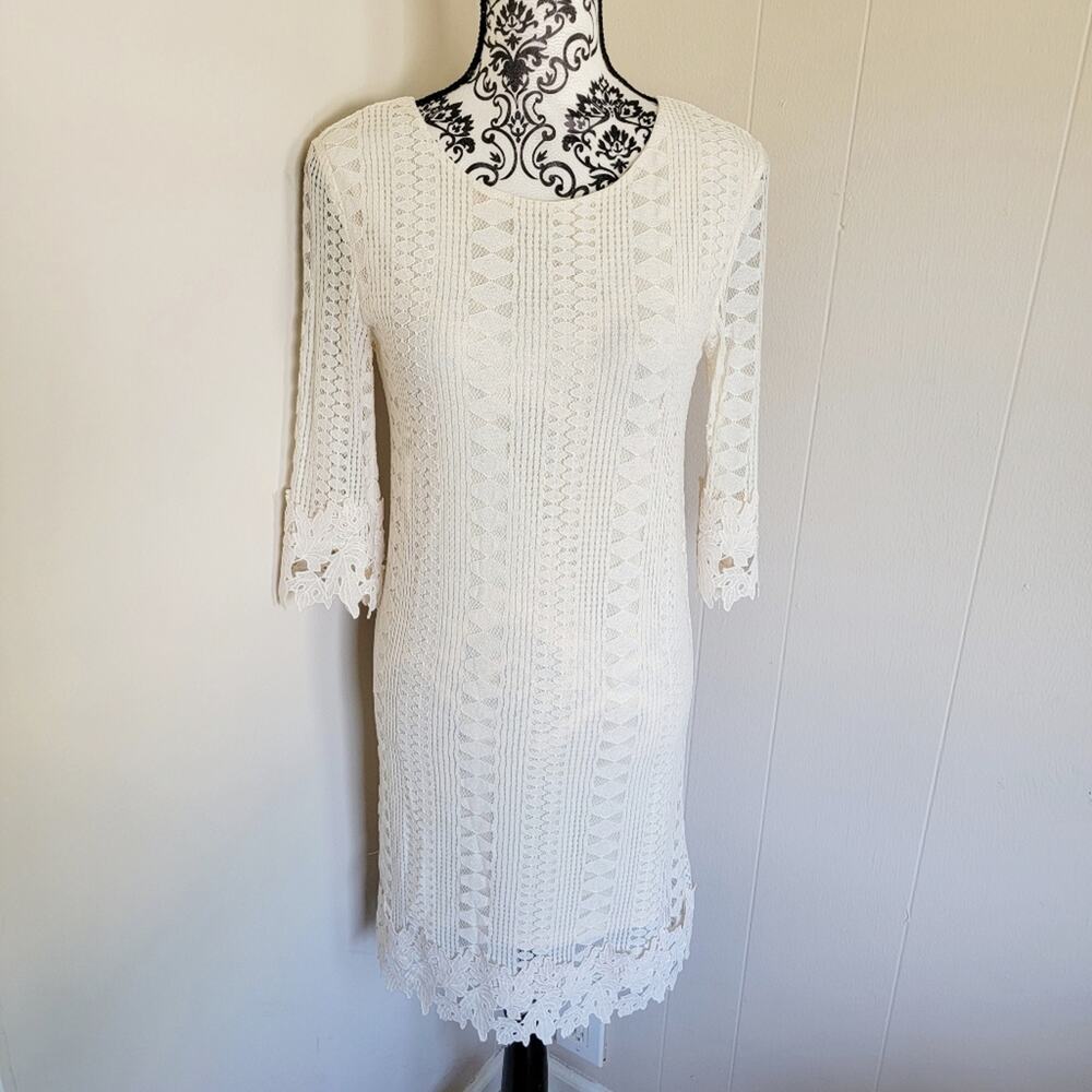 Molly Bracken Lace Overlay Mini Shift Dress